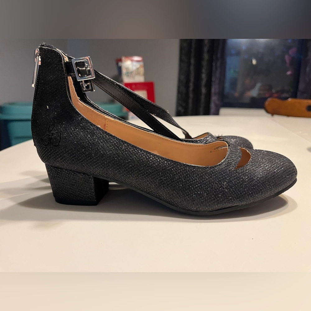 Sam Edelman women’s size 6 black sparkly heels winter holidays NYE party